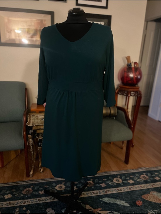 Lands' End Dresses & Skirts - Lands' End Deep Teal V-Neck Long Sleeve Dress